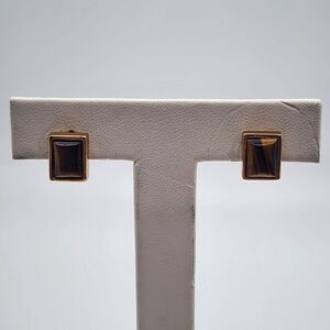 Roman Tiger's Eye Stone Stud Earrings